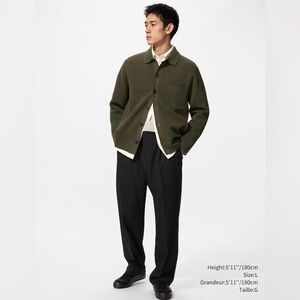 NWT Uniqlo Pleated Wide Pants (Long) in Black, size XS 32.5”-33” Inseam